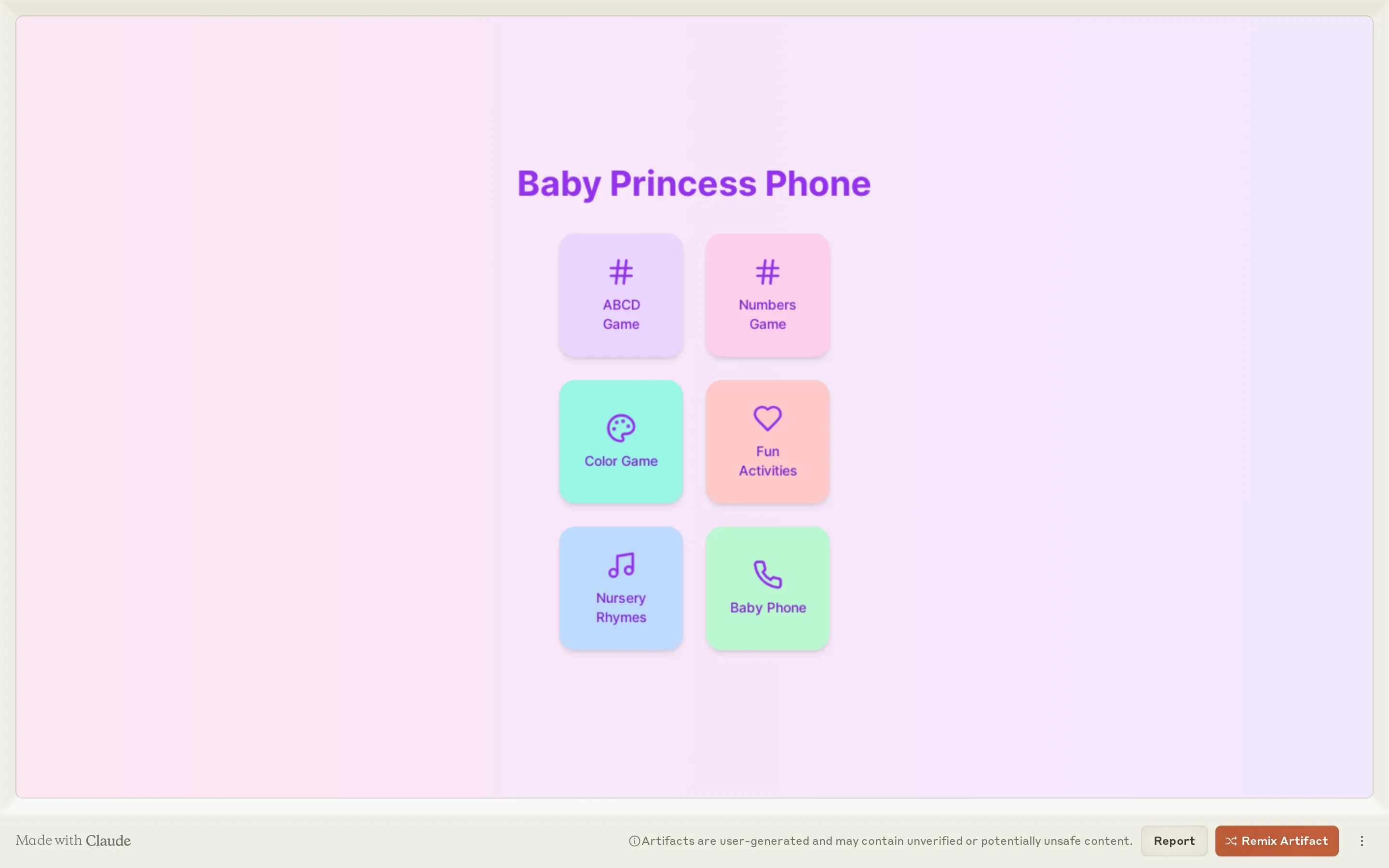 Baby Phone App Simulation